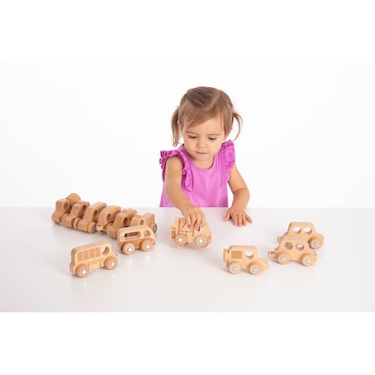 TickiT® Natural Wooden Vehicles Set